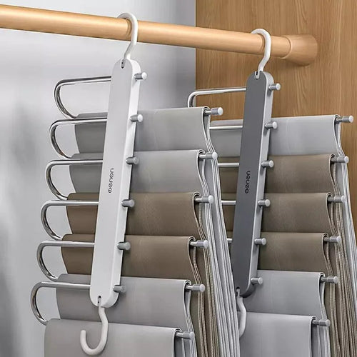 Cabide Organizador Multifuncional de Calças 6 em 1 para Guarda-Roupa