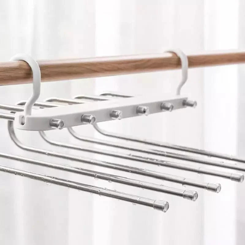Cabide Organizador Multifuncional de Calças 6 em 1 para Guarda-Roupa