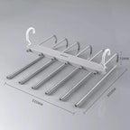 Cabide Organizador Multifuncional de Calças 6 em 1 para Guarda-Roupa